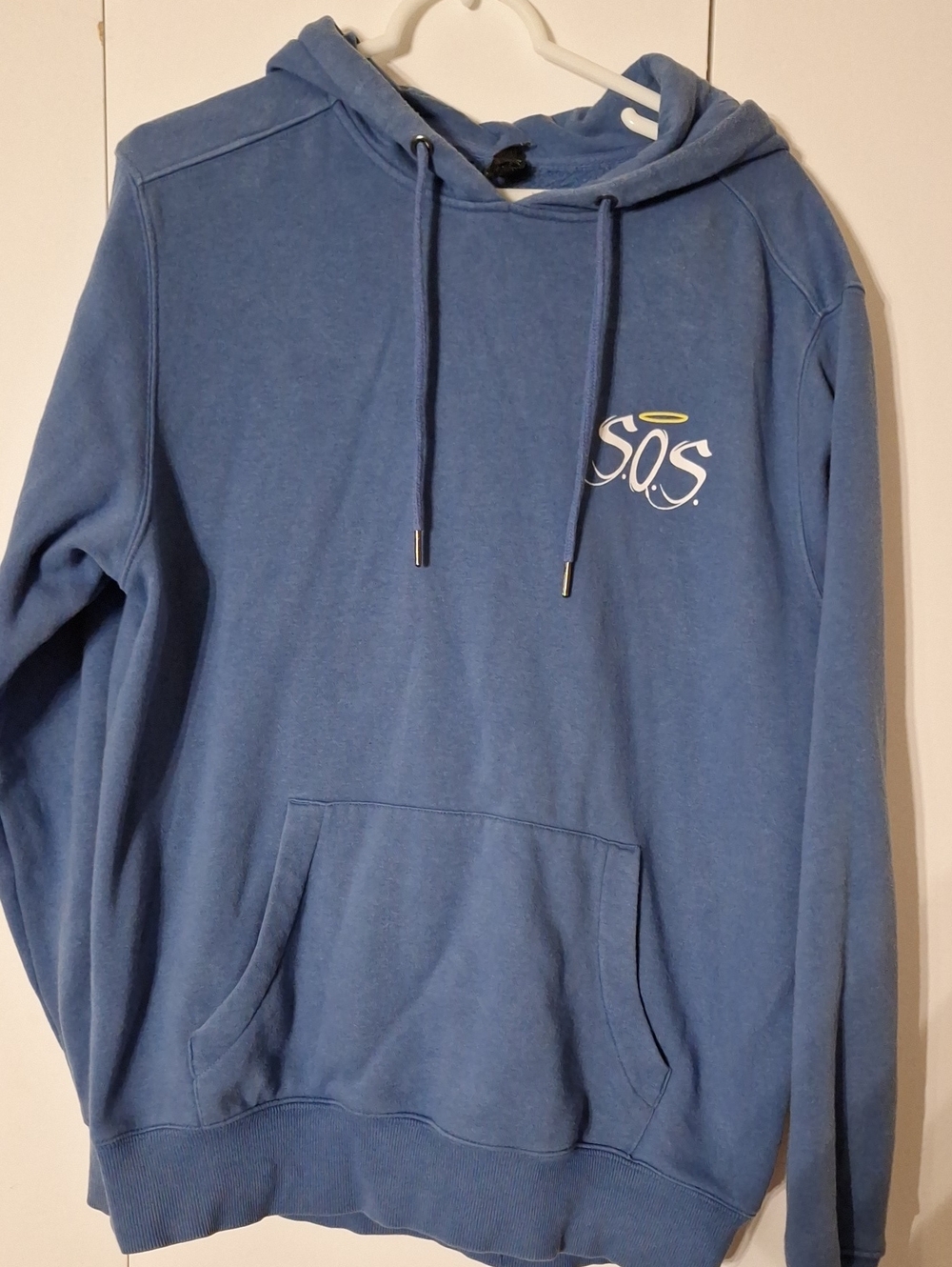 Blue Pullover Hoodie with S.O.S. Chest Logo